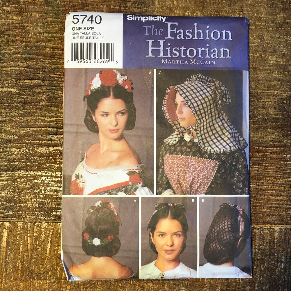 Simplicity Sewing Pattern 5740 Misses Millinery Headpiece Bonnet Hairnet UNCUT